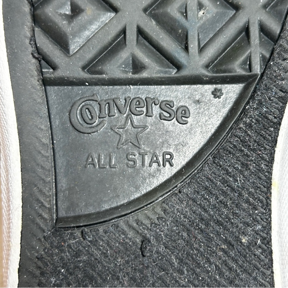 Women's Converse All Star High Tops Size 5 Black w/Rainbow Stitching Vintage - Picture 13 of 15